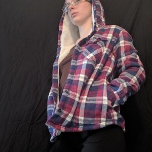 the fuzziest plaid hoodie ever!